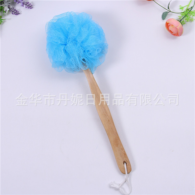 义乌好货 厂家直销热卖 木柄沐浴擦 手柄沐浴花搓背神器 泡沫丰富洗澡必备-1006/35800产品图