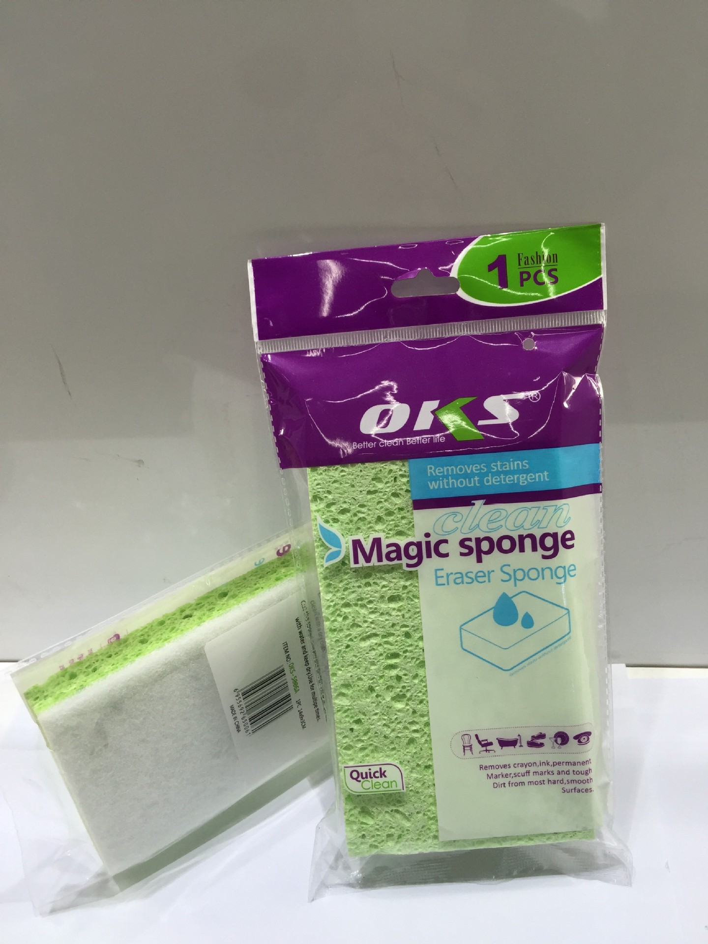 义乌好货 OKS海绵百洁布，双效海绵擦，木桨绵百洁布-1006/36088