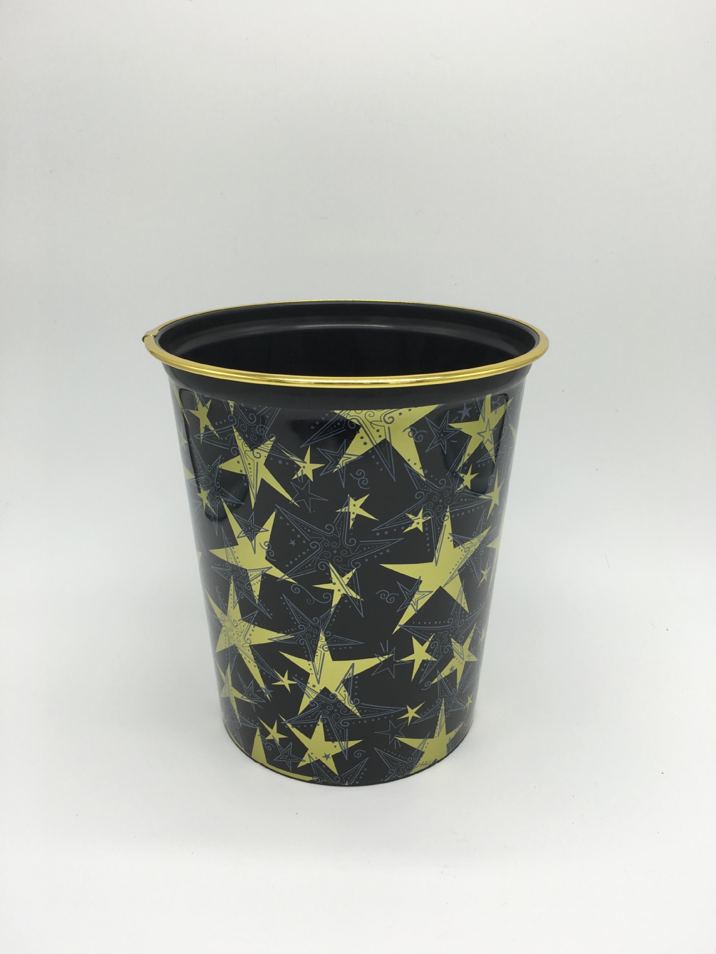 义乌好货 新款金边不带盖圆形塑料垃圾桶 家用厨房客厅加厚塑料防摔垃圾桶-1006/34495