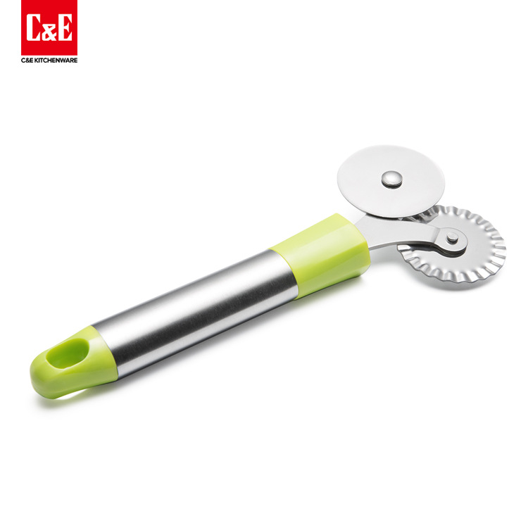 Yiwu Selection rust steel double wheel pizza cutter, for pizza, waffle -1003/19006