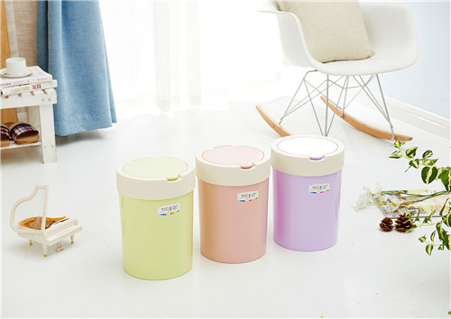 义乌好货 清纯翻盖卫生桶 废纸篓 翻盖垃圾桶 塑料垃圾桶 全新料垃圾桶-1006/34495