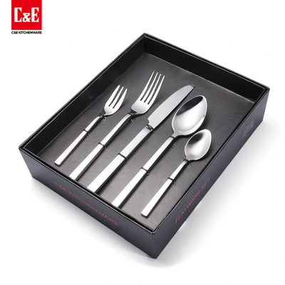 Yiwu Selection knife, fork and spoon set of 5 pieces, stainless steel silverware set, 201 stainless steel knives, Chuang Yi kitchenware -1003/19006 thumbnail