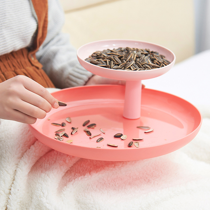 义乌好货 创意双层塑料果盘 椭圆圆形果盘 床上收纳懒人果盘 厂家直销-1006/34495