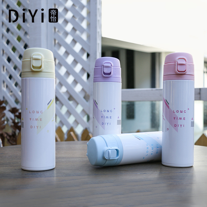 Yiwu Good Goods Spot Supply Fashion Bounce Thermos Cup Inside And Outside 304 Girls Outdoor Portable Direct Drink Car Cup Gift Customization -1006/36591