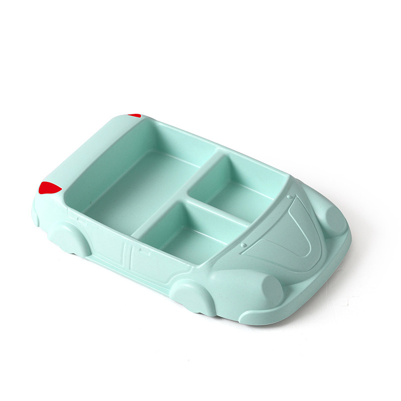 Bamboo fiber children's plates, creative eco-friendly tableware, cute rice plates for toddlers, compartments, car tableware, anti-drop snack plates -1006/36814 undefined