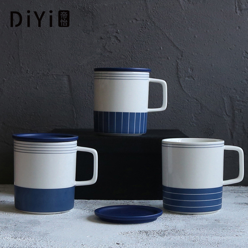 Yiwu Good goods 2018 new pure color simple ceramic cup custom office couple coffee milk breakfast mug wholesale -1006/36591 thumbnail