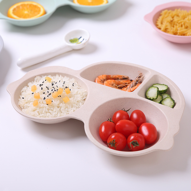 义乌好货 竹纤维儿童餐盘宝宝卡通餐具创意分格饭碗时尚餐厅幼儿园吃饭餐盘-1006/36814