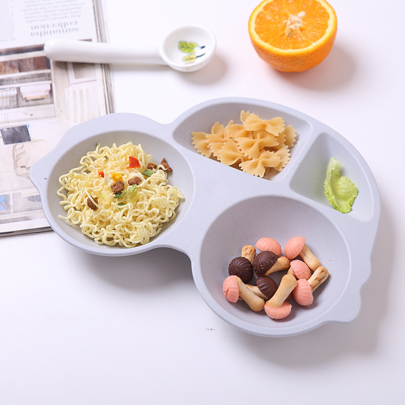 Yiwu Quality Bamboo Fiber children's Plates, Baby Cartoon tableware, creative grid rice bowls, fashionable restaurant, Kindergarten dining plates -1006/36814 undefined