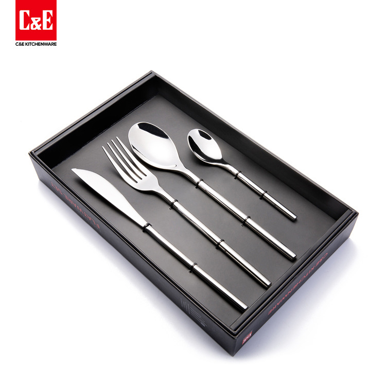 Yiwu Selection C&E creative kitchen utensils and appliances new 4 sets 430 steel tableware, stainless steel tableware 4 sets