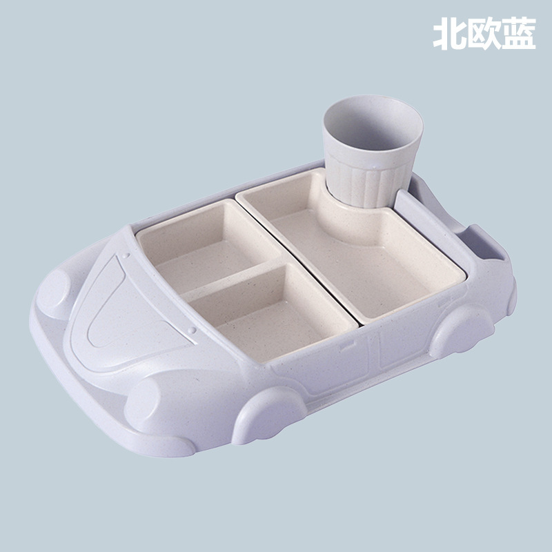 义乌好货 竹纤维小汽车餐具套装创意宝宝饭盘无毒环保餐具时尚儿童分格餐盘-1006/36814详情图8