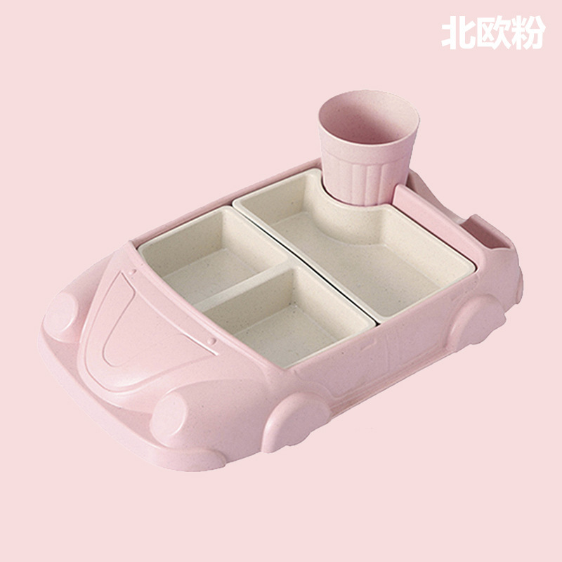义乌好货 竹纤维小汽车餐具套装创意宝宝饭盘无毒环保餐具时尚儿童分格餐盘-1006/36814详情图9