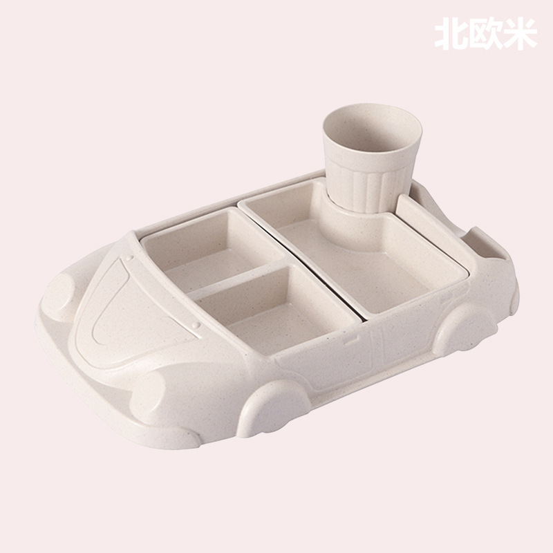 义乌好货 竹纤维小汽车餐具套装创意宝宝饭盘无毒环保餐具时尚儿童分格餐盘-1006/36814详情图10