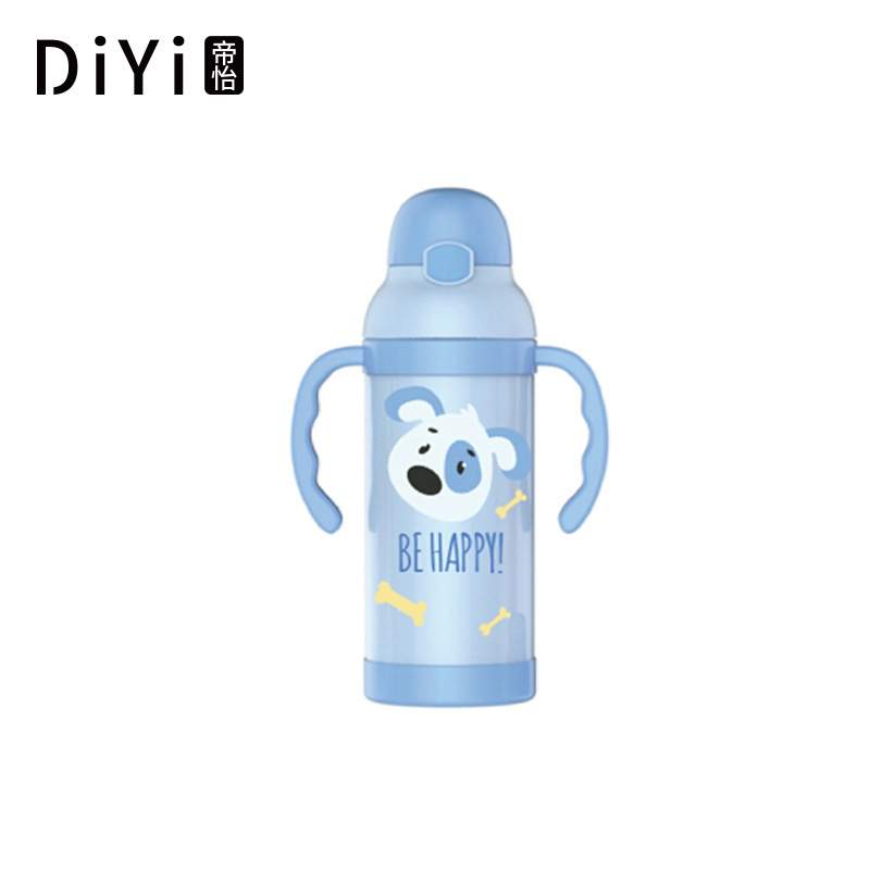 Yiwu Good Goods Stock Supply Cute Straw Children's Thermos Cup Bao Bao Vacuum 304 Strap Handle Portable Water Cup Pot Wholesale -1006/36591 undefined