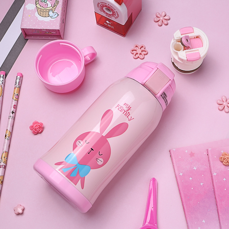Yiwu Good Goods Wholesale Students Children Cartoon Thermos Cup Creative With Cloth Cover Vacuum Stainless Steel Kettle Gift Customization -1006/36591 Item Picture