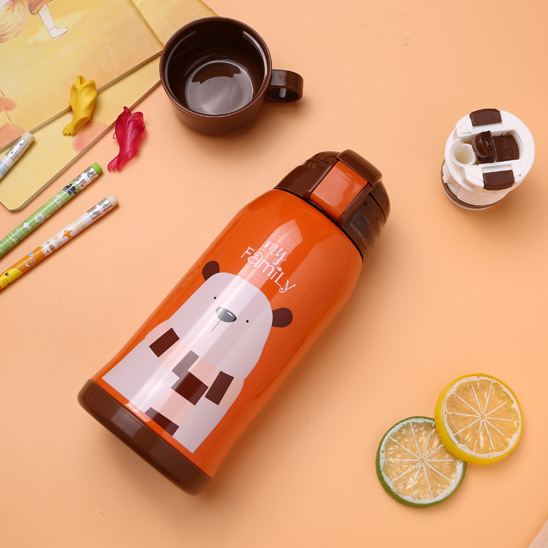 Yiwu Good Goods Wholesale Students Children Cartoon Thermos Cup Creative With Cloth Cover Vacuum Stainless Steel Kettle Gift Customization -1006/36591 undefined