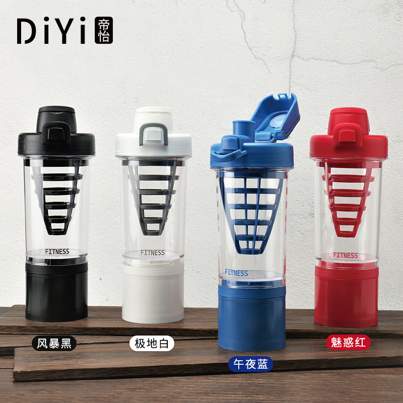 Yiwu Good Goods Environmental Protection Movement Plastic Water Cup Locking Portable Leakproof Juice Shake Fitness Stirring Protein Powder Shake Cup Wholesale -1006/36591 details Picture