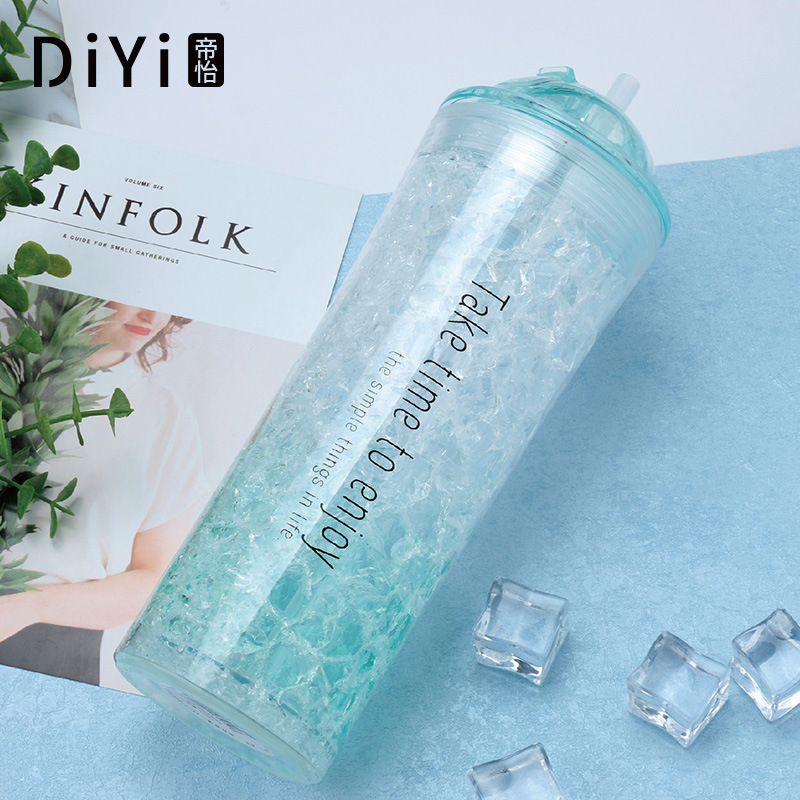 Yiwu Good Goods New Large Capacity Creative Straw Ice Cup Ins Student Environmental Protection Material Summer Heat Juice Gel Ice Cup -1006/36591 Application Scenario