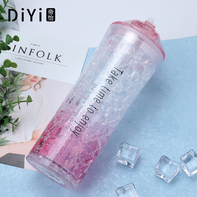 Yiwu Good Goods New Large Capacity Creative Straw Ice Cup Ins Student Environmental Protection Material Summer Heat Juice Gel Ice Cup -1006/36591 Item Picture