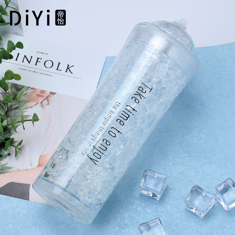 Yiwu Good Goods New Large Capacity Creative Straw Ice Cup Ins Student Environmental Protection Material Summer Heat Juice Gel Ice Cup -1006/36591 undefined