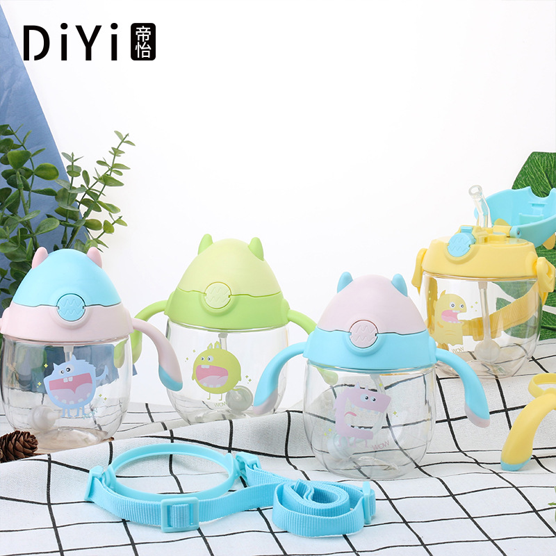 义乌好货 帝怡新款卡通小恶魔吸管学饮杯 tritan环保夏季便携双用儿童水杯-1006/36591细节图