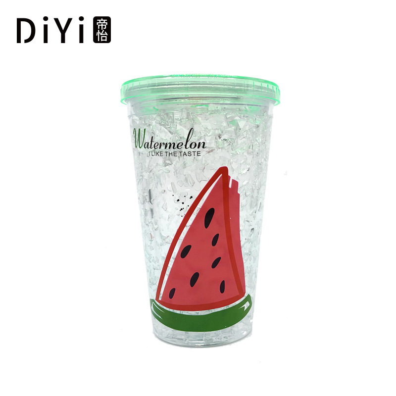 Factory Direct Sales New Creative Double-Layer Large Capacity Portable Student Plastic Straw Drink Cold Cup Gel Ice Cup -1006/36591 undefined