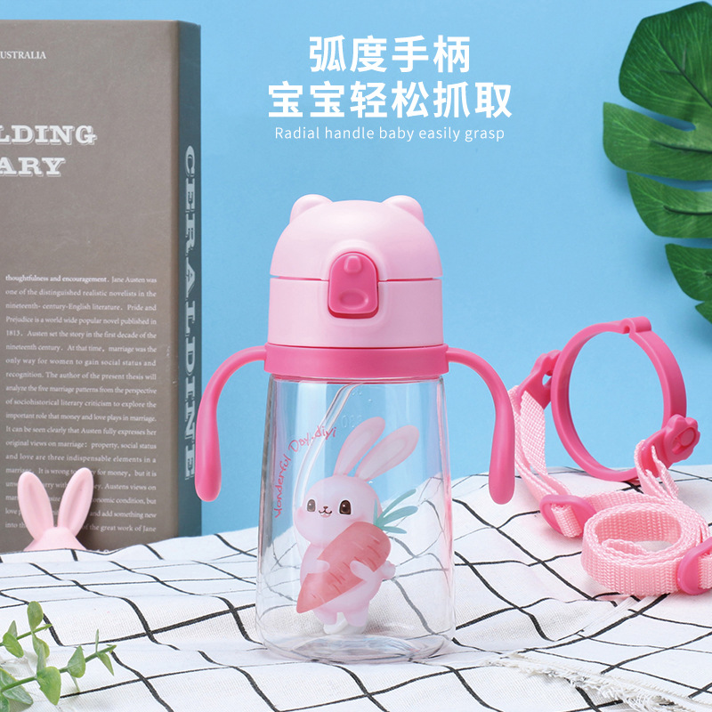 义乌好货 帝怡新款可爱卡通熊头塑料吸嘴杯 环保tritan耐摔双用户外学饮杯-1006/36591详情图6