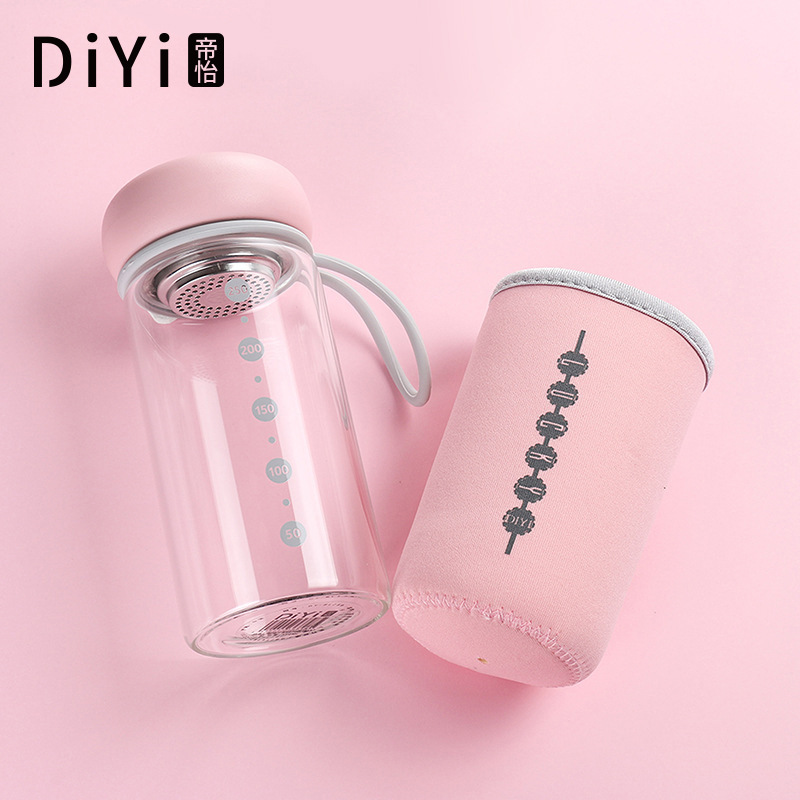 Yiwu Good Goods Manufacturers Direct Sales Lovely High Temperature And Anti-Hot Portable Cup Female Cartoon Single Layer High Borosilicate Glass Water Cup Wholesale -1006/36591 Application Scenario