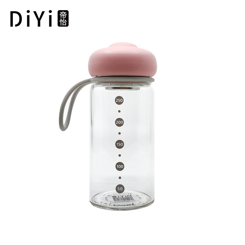 Yiwu Good Goods Manufacturers Direct Sales Lovely High Temperature And Anti-Hot Portable Cup Female Cartoon Single Layer High Borosilicate Glass Water Cup Wholesale -1006/36591 undefined
