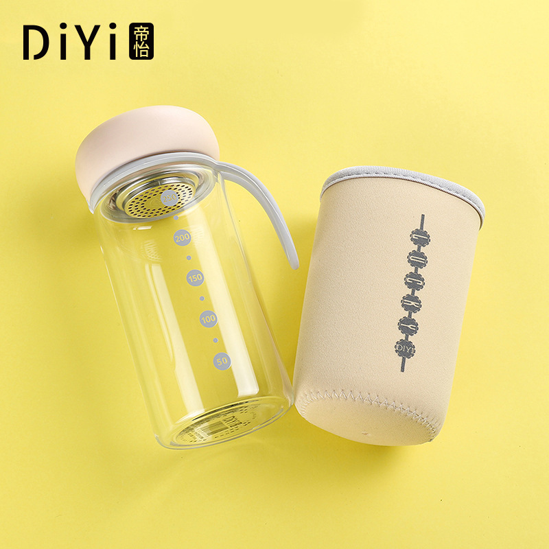 Yiwu Good Goods Manufacturers Direct Sales Lovely High Temperature And Anti-Hot Portable Cup Female Cartoon Single Layer High Borosilicate Glass Water Cup Wholesale -1006/36591 undefined