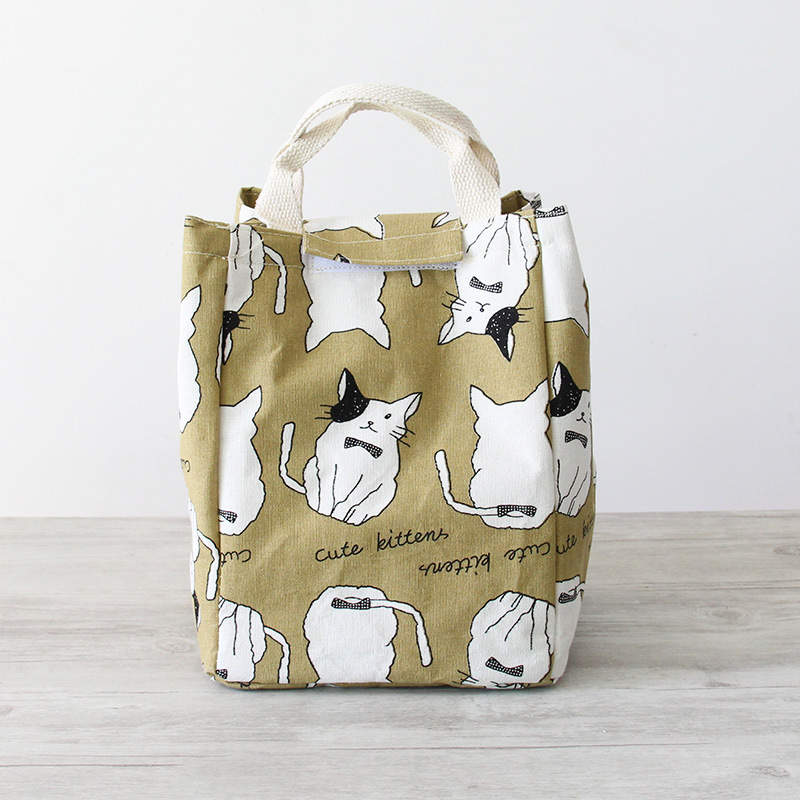 Yiwu Selection cartoon square cotton and hemp rope travel bag shoe bag convenient makeup bag cartoon insulation bag undefined