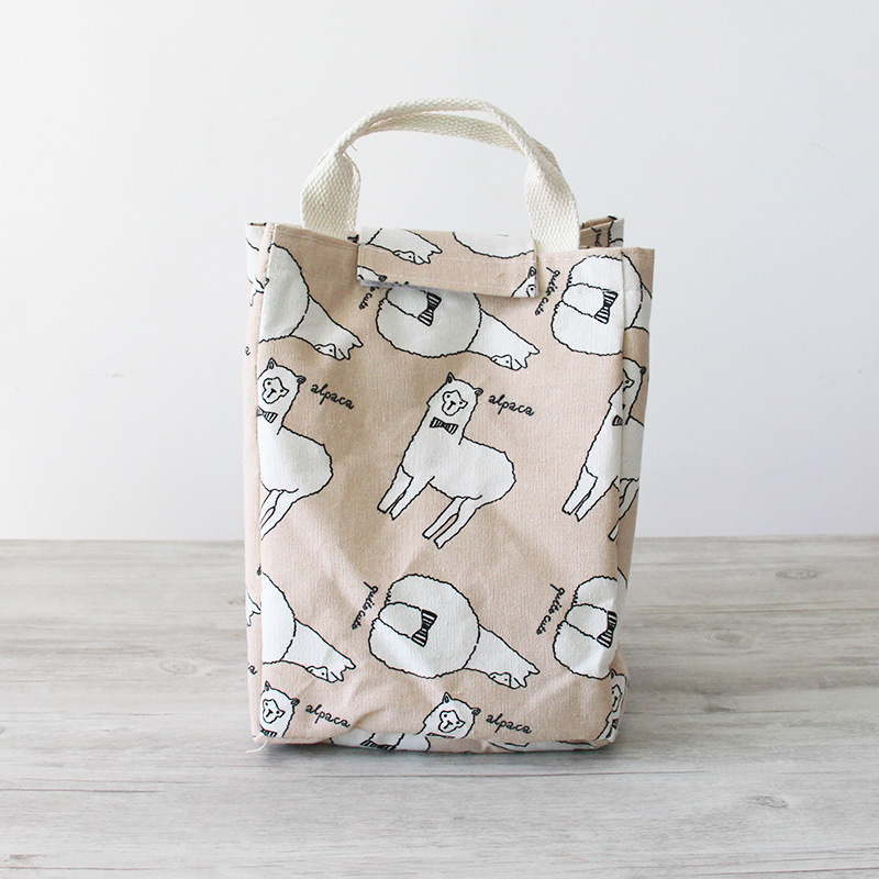 Yiwu Selection cartoon square cotton and hemp rope travel bag shoe bag convenient makeup bag cartoon insulation bag undefined