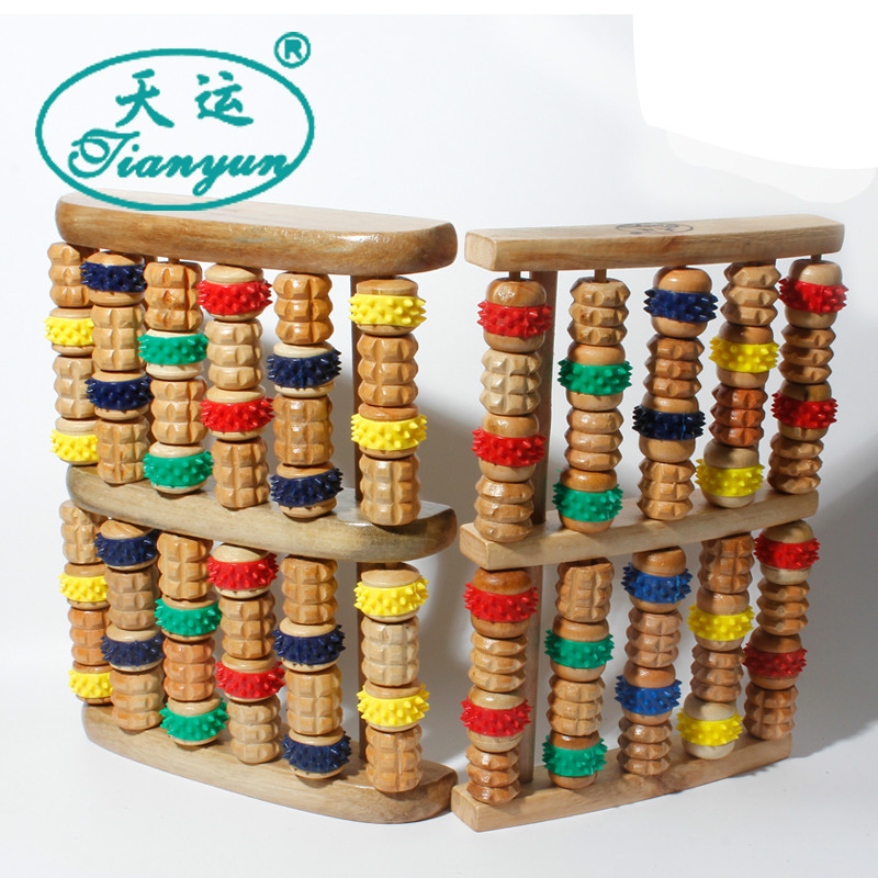 Yiwu Good Goods Supply Authentic Tianyun Brand Wooden Massager Foot Massager Foot Skin 6-Row Massager -1006/36747
