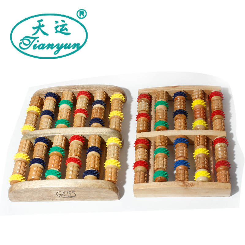 Yiwu Good Goods Supply Authentic Tianyun Brand Wooden Massager Foot Massager Foot Skin 6-Row Massager -1006/36747 Item Picture