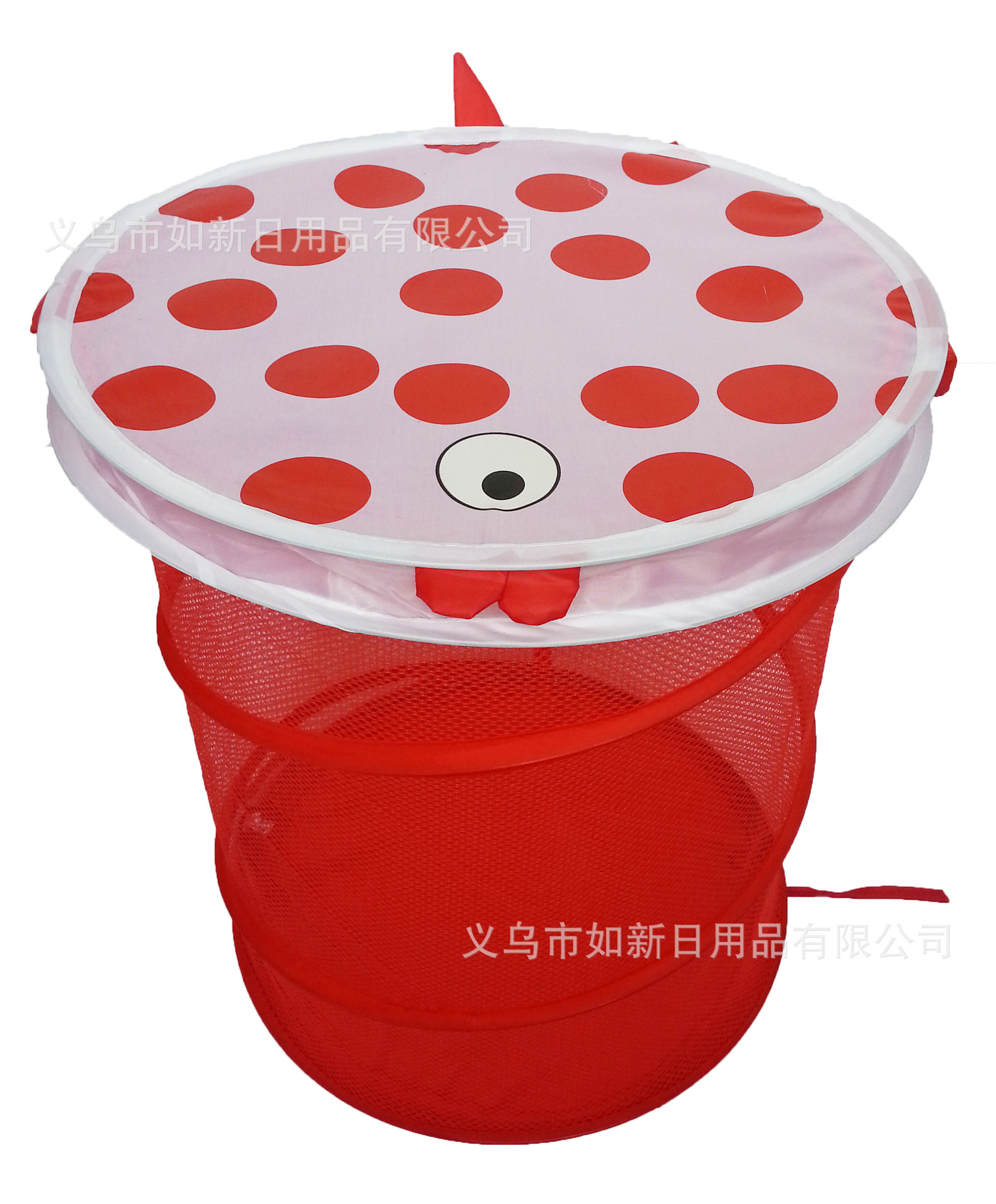 Yiwu Selection professional laundry basket manufacturer -38x45cm red fish polyester mesh laundry basket -1001/1497