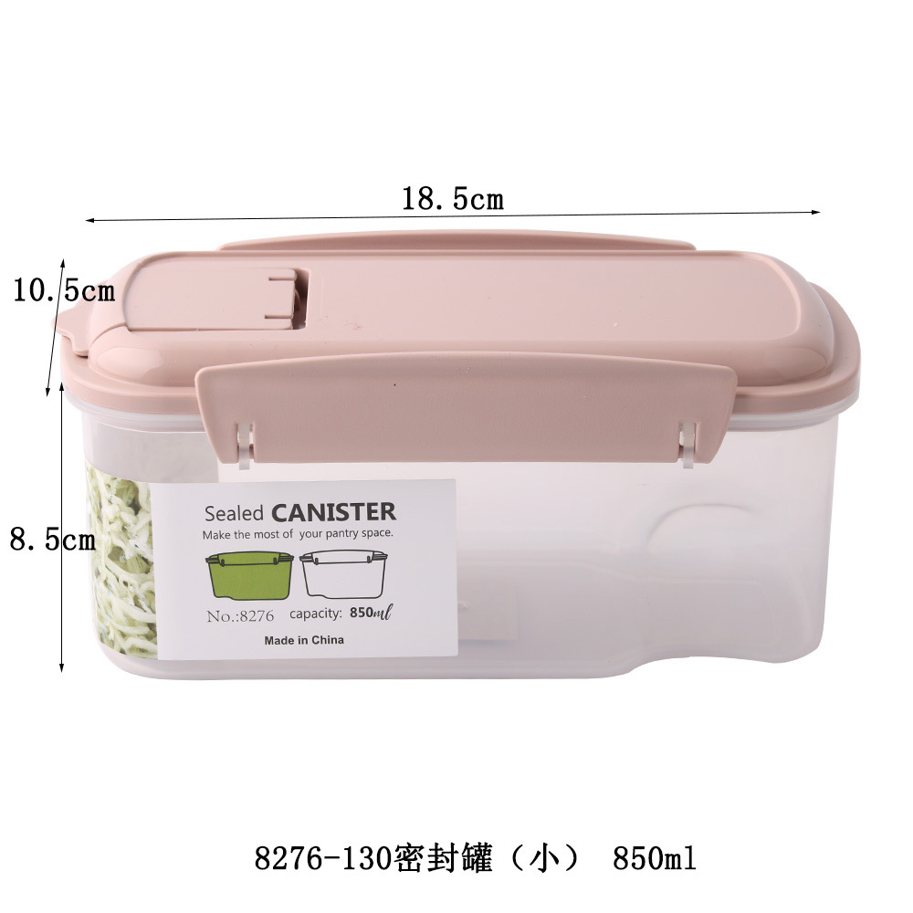 Yiwu Good Goods Household Five-Grain Storage Box, Food with Lid, Square Grain Jar, Plastic Transparent Storage Box, Three-piece Set, Sealed Jar -1006/35978 undefined