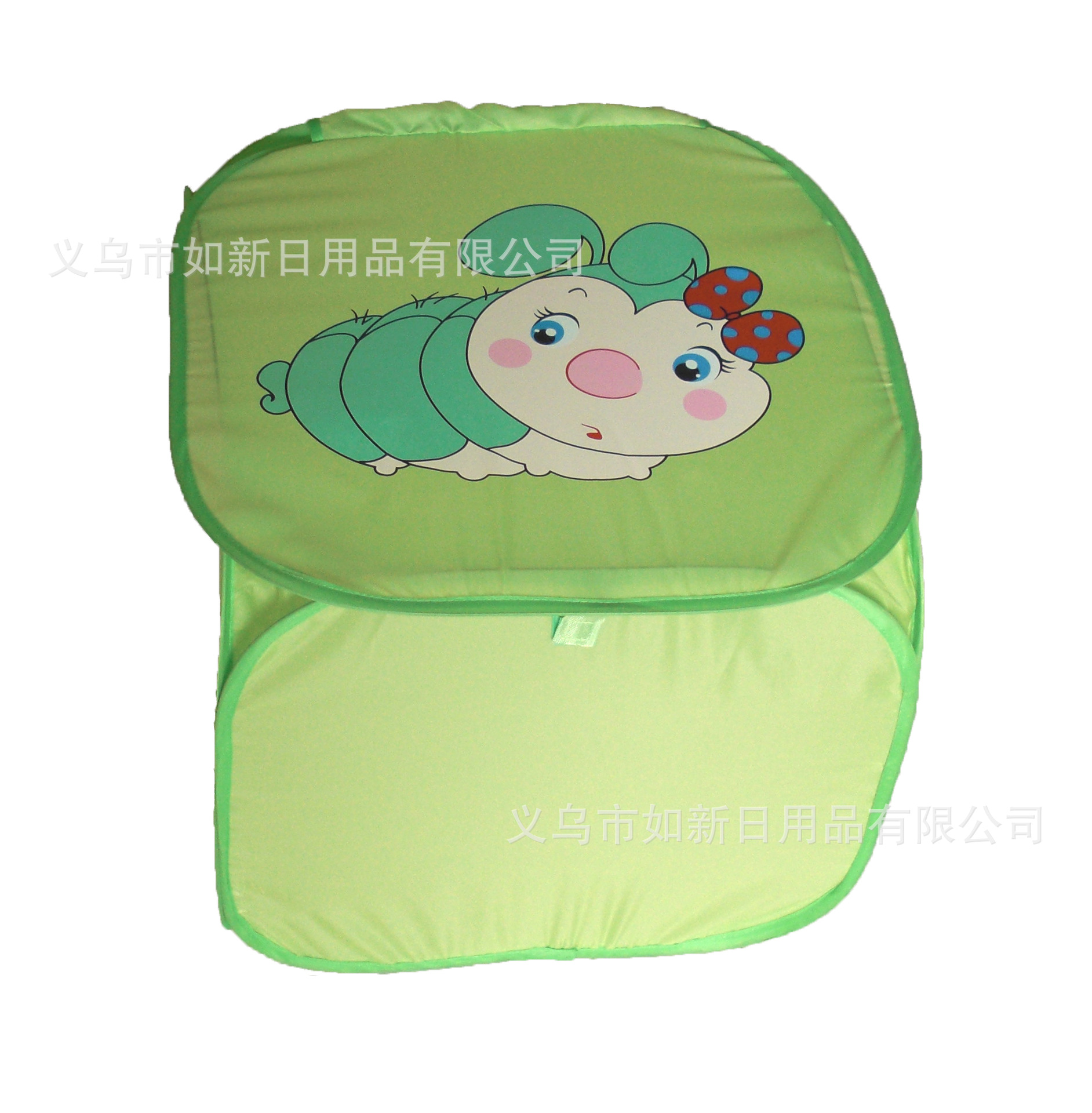 Yiwu Selection manufacturer direct direct folding polyester laundry basket green fat insect laundry basket 45x45x45cm-1001/1497