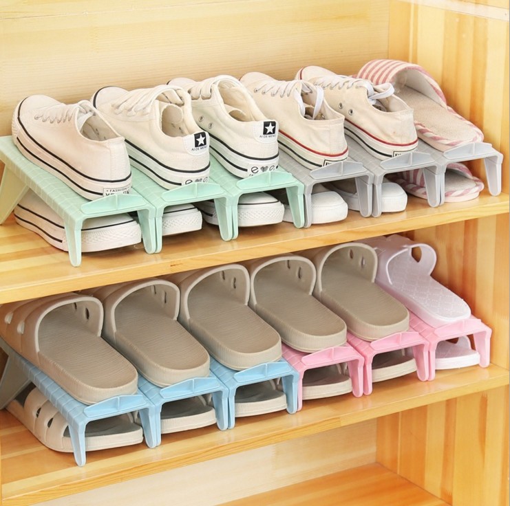 PP simple plastic shoe rack adjustable plastic height shoe rack New removable shoe support shoe rack -1006/34259 thumbnail