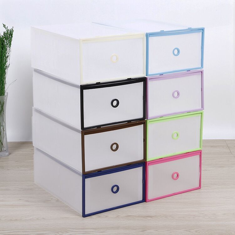 Yiwu Selection plastic shoe box double-layer color frame Drawer type shoe box color transparent men's shoe box shoe frame -1006/34259 thumbnail