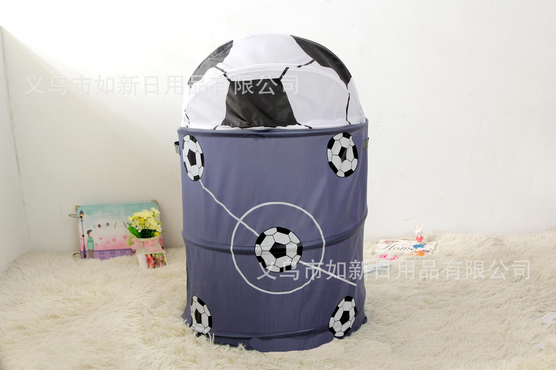 义乌好货 厂家直销布艺大号足球样式杂物桶 收纳框  收纳桶批发-1001/1497