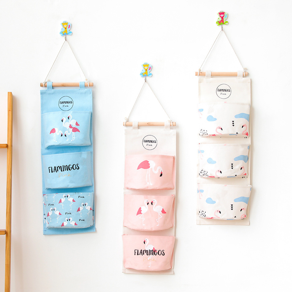 Yiwu Good Flamingo series hanging bag semicircular three-pocket hanging bag home bathroom kitchen undefined