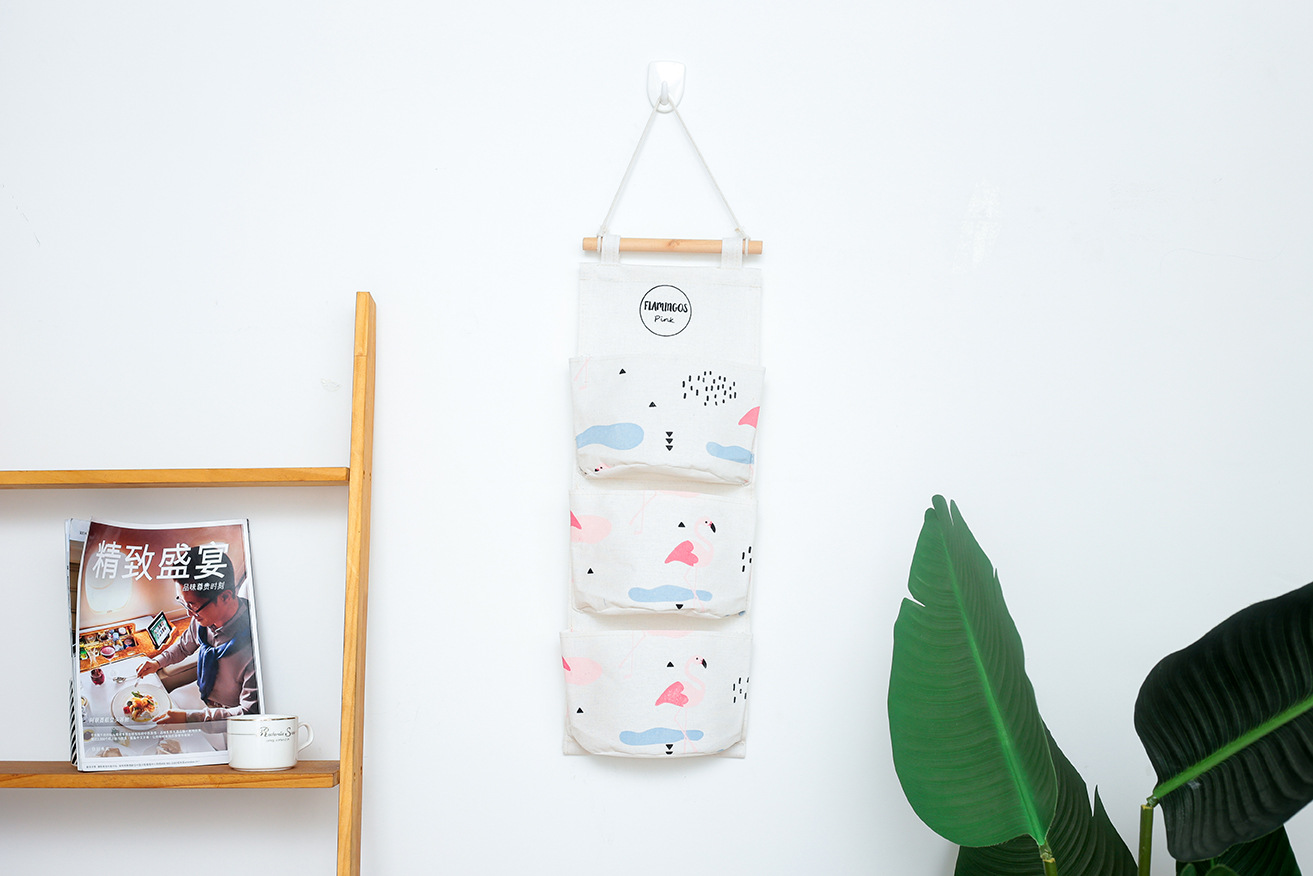 Yiwu Good Flamingo series hanging bag semicircular three-pocket hanging bag home bathroom kitchen undefined