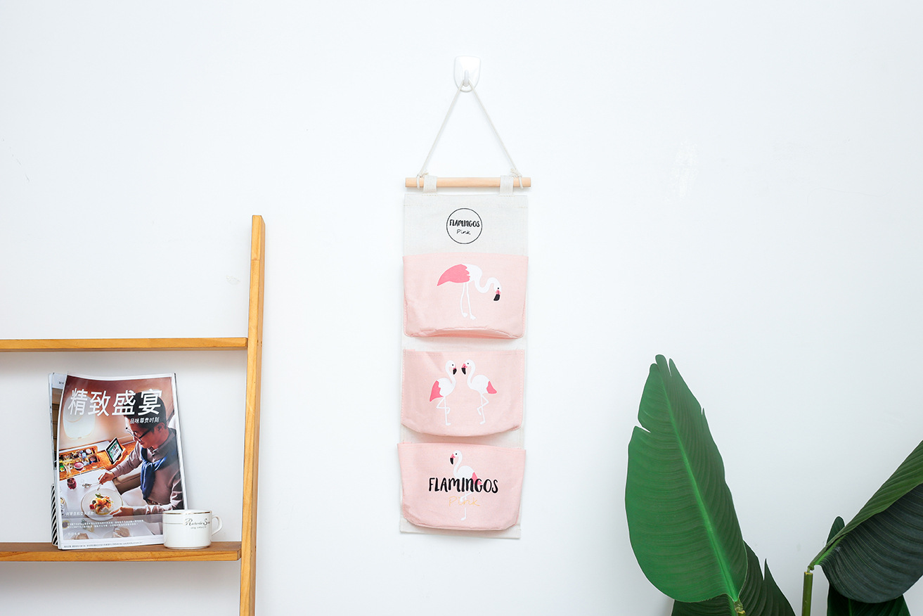 Yiwu Good Flamingo series hanging bag semicircular three-pocket hanging bag home bathroom kitchen undefined