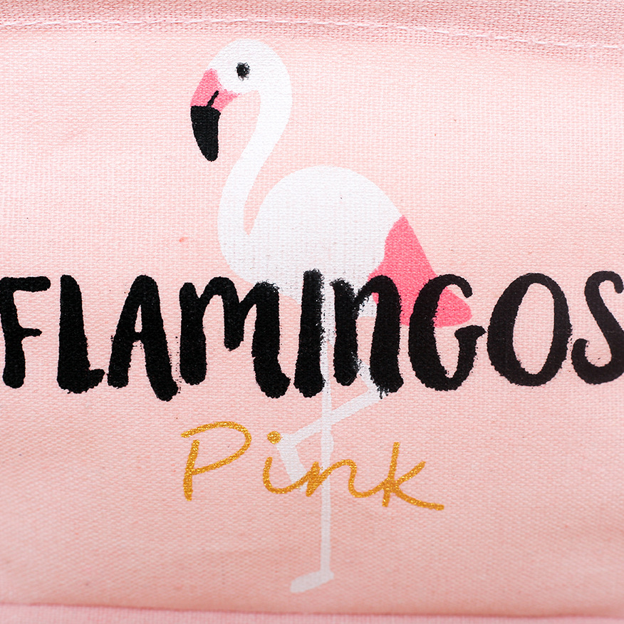 Yiwu Good Millet wheat new cotton and linen collection basket folding Flamingo series desktop collection box wholesale -1006/35615 undefined