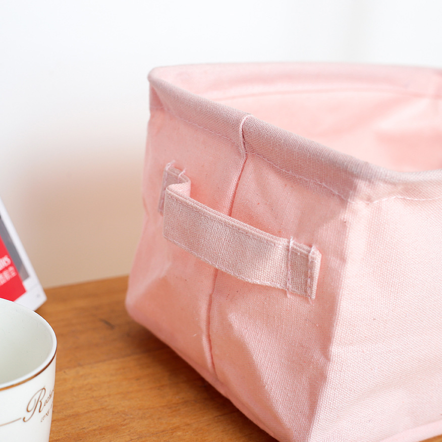 Yiwu Good Millet wheat new cotton and linen collection basket folding Flamingo series desktop collection box wholesale -1006/35615 undefined