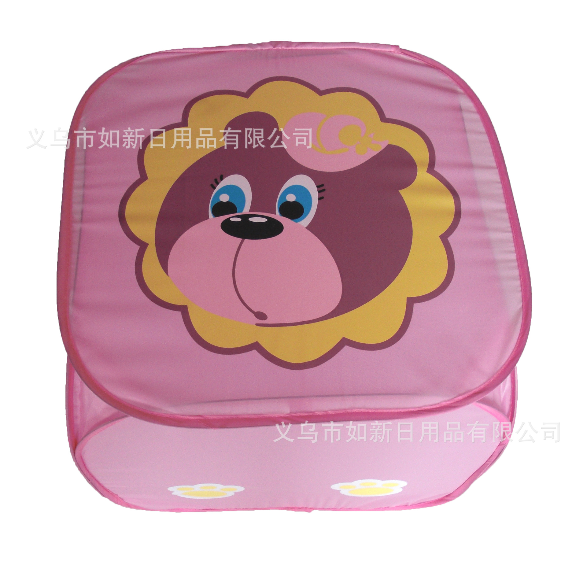 义乌好货厂家直销可折叠可爱粉色熊涤纶洗衣篮脏衣篓支持定做-1001/1497