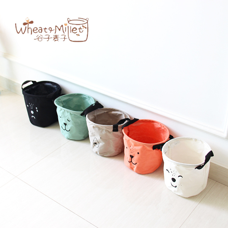 Yiwu Selection bedroom children's storage box innovation 5 colors small cotton linen table top storage bucket box Application Scenario