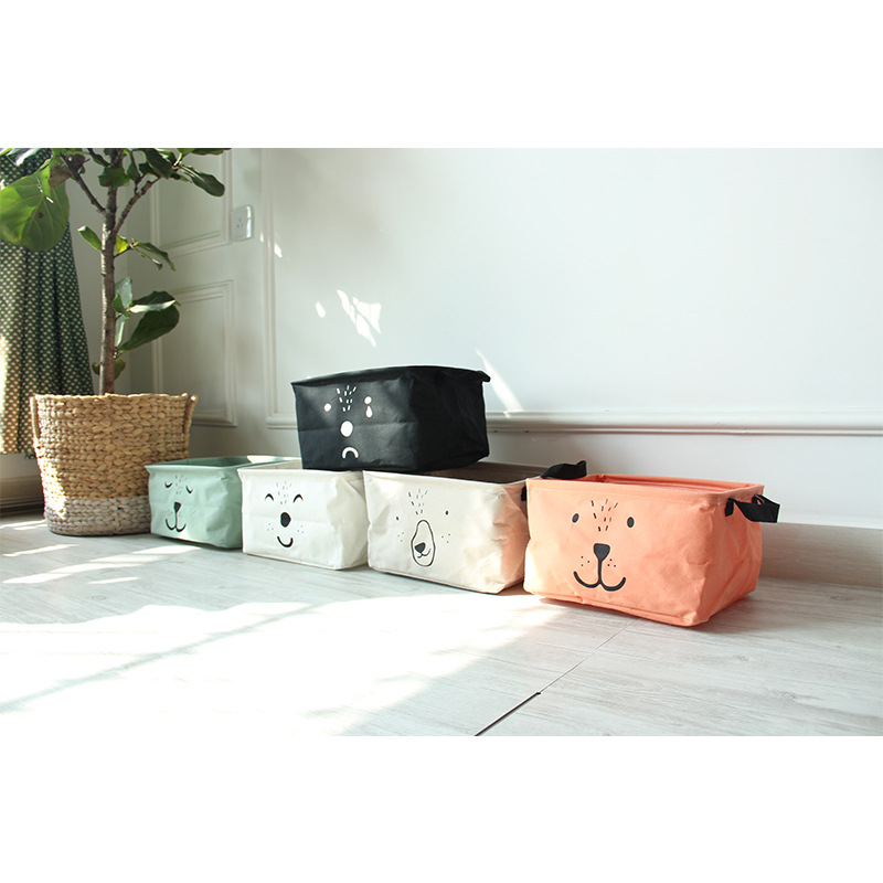 义乌好货 谷子麦子卡通表情中号方盒桌面收纳盒衣柜收纳方盒产品图