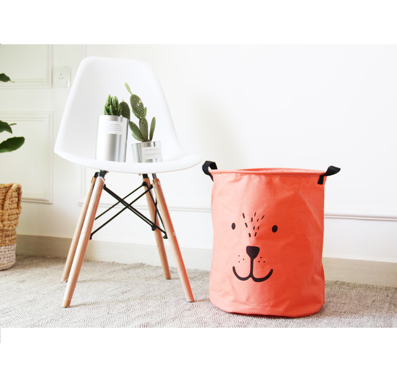 Yiwu Selection millet wheat dirty clothes basket cartoon folding laundry cartoon bucket cotton and linen art toys undefined