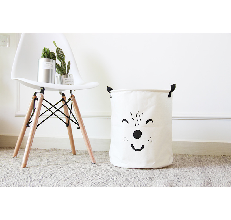 Yiwu Selection millet wheat dirty clothes basket cartoon folding laundry cartoon bucket cotton and linen art toys undefined