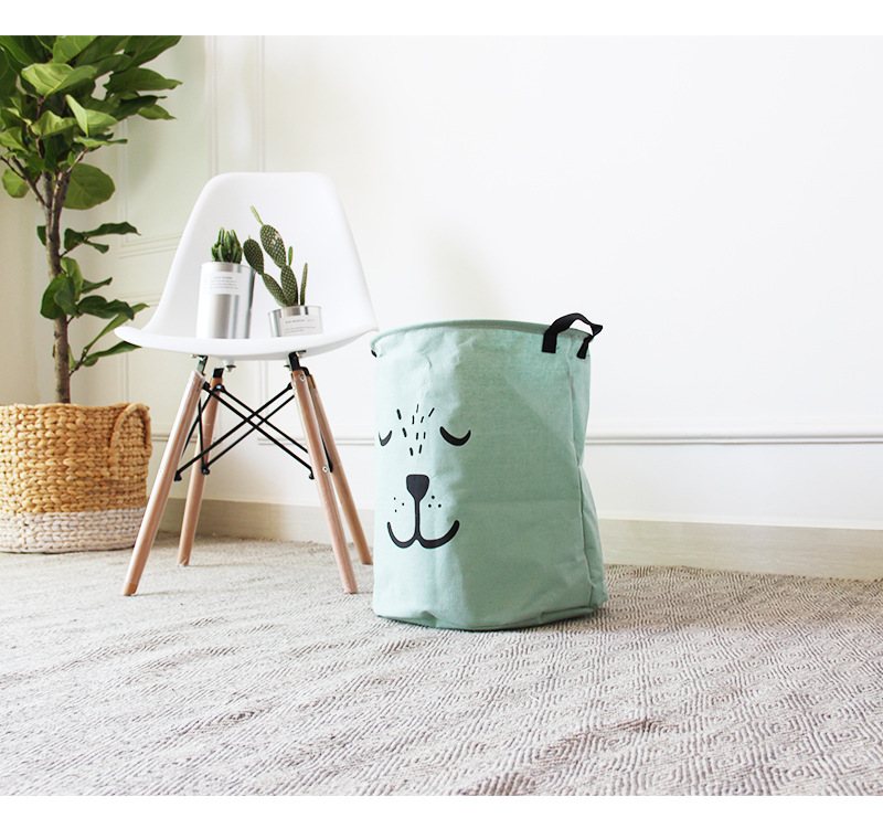 Yiwu Selection millet wheat dirty clothes basket cartoon folding laundry cartoon bucket cotton and linen art toys undefined